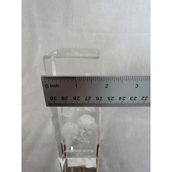 Mom I Love You Gift/Paperweight, Mother's Day Gift, Engraved, Roses, Crystal - Picture 4 of 8